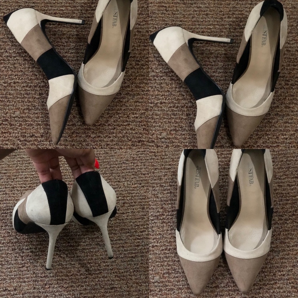 Size 11 JusFab multicolored neutral pumps